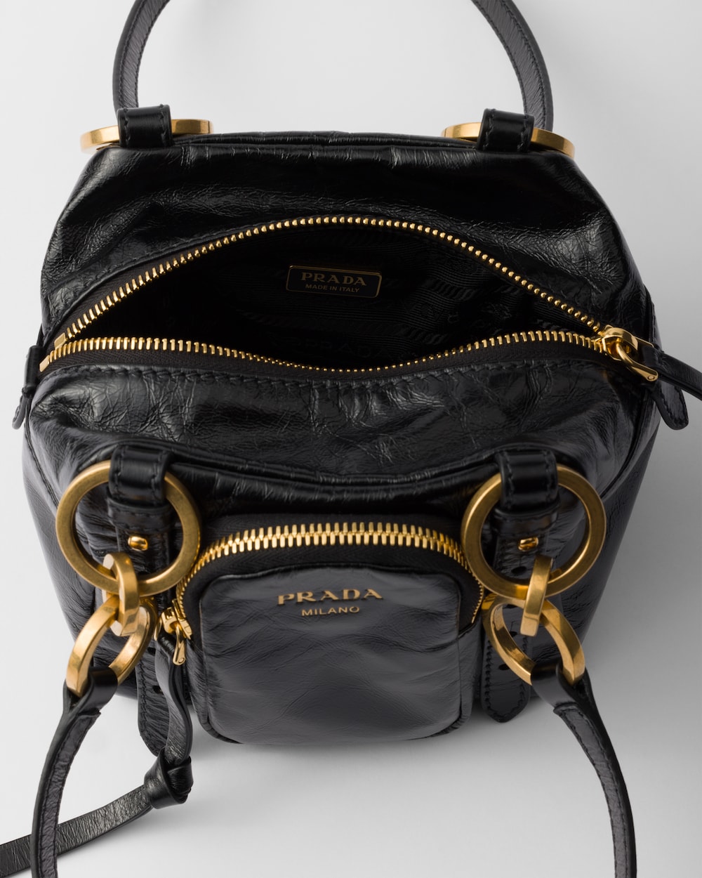 Prada Dangle Leather Top-Handle Mini-Bag - Image 4